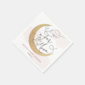 Pink Over the Moon Baby shower Servet (Hoek)