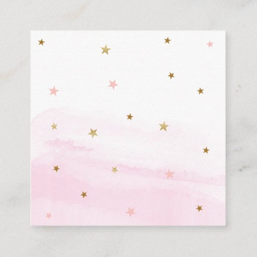 Pink Over the Moon Boeken voor Baby Insert Vierkante Visitekaartje (Achterkant)