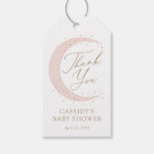 Pink Over the Moon Girl Baby shower Cadeaulabel (Voorkant)