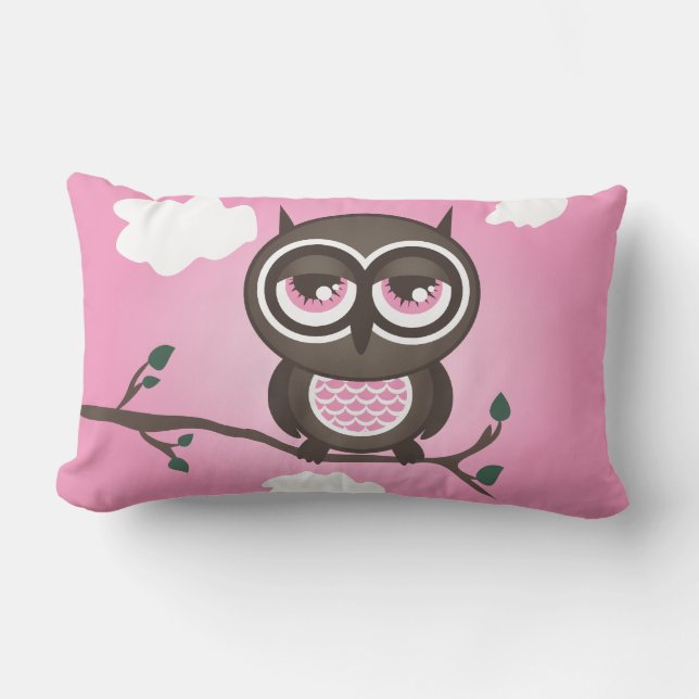 Pink Owl Amerikaans Mojo Sierkussen Kussen (Voorkant)