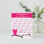 Pink Owl Baby shower Personalized Advice Kaarten (Staand voorkant)