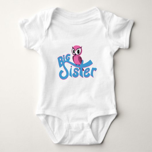 Pink Owl Big Sister Romper (Voorkant)