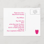 Pink Owl Briefkaart Baby Shower Uitnodigingen (Achterkant)