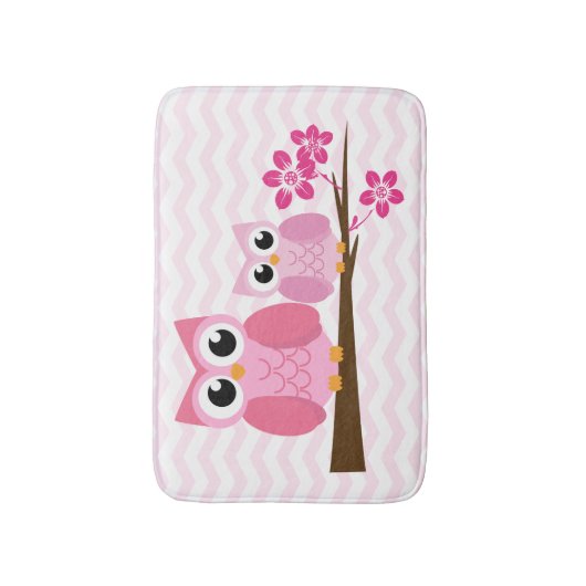 Pink Owl Chevron Badmat (Voorkant Verticaal)