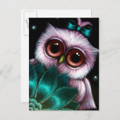 PINK OWL - HET IS EEN MEISJE BRIEFKAART (Voorkant / Achterkant)