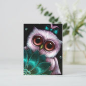 PINK OWL - HET IS EEN MEISJE BRIEFKAART (Staand voorkant)