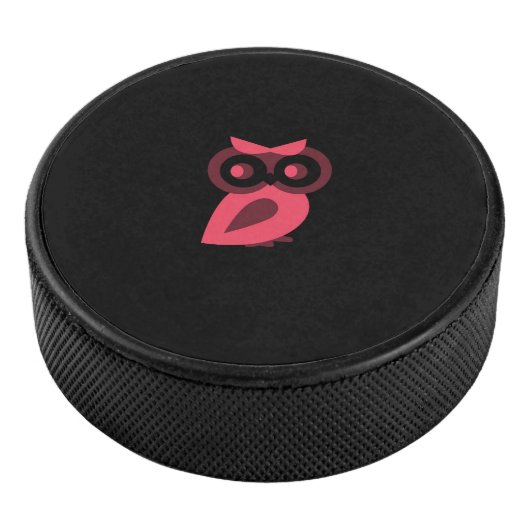 Pink Owl Hockey Puck (3/4)