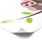 Pink Owl Nursery Wall Art for Girl Poster (Hoek)