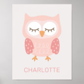 'Pink Owl', schattig aangepast Poster (Voorkant)