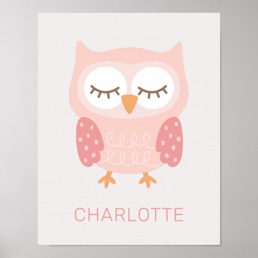 'Pink Owl', schattig aangepast Poster (Voorkant)