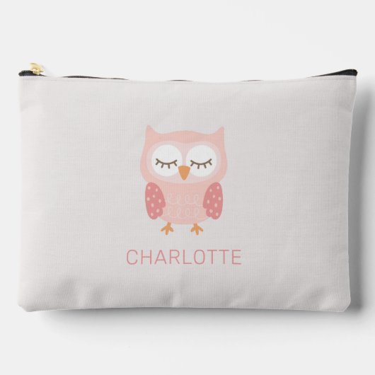 'Pink Owl', schattige & grillige aangepaste meisje Etui (Voorkant)