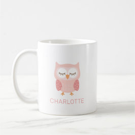 'Pink Owl', schattige & grillige aangepaste meisje Koffiemok