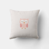 'Pink Owl', schattige & grillige aangepaste meisje Kussen (Achterkant)