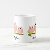 Pink Owls Design Personalised Koffiemok (Center)