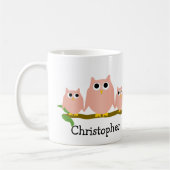 Pink Owls Design Personalised Koffiemok (Links)