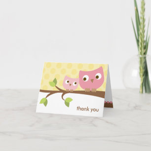PInk Owls Note Kaart