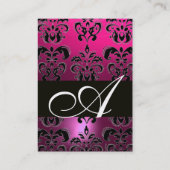 PINK PAARS AMETHYST DAMASK MONOGRAM, fuchsia gold Visitekaartje (Achterkant)