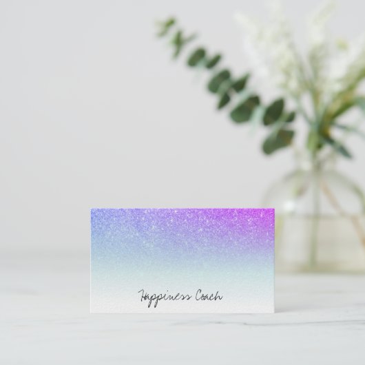 *~* PINK PAARS AQUA White Ombre gradiënt Glitter Visitekaartje (Staand voorkant)
