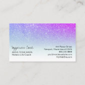 *~* PINK PAARS AQUA White Ombre gradiënt Glitter Visitekaartje (Achterkant)