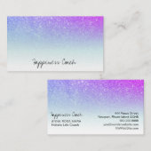 *~* PINK PAARS AQUA White Ombre gradiënt Glitter Visitekaartje (Voorkant / Achterkant)