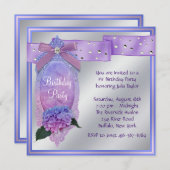 Pink Paars Blue Hydrangea Birthday Party Kaart (Voorkant / Achterkant)