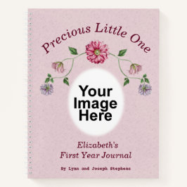 Pink & Paars Floral Vine Baby Journal Notitieboek