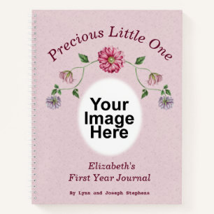 Pink & Paars Floral Vine Baby Journal Notitieboek