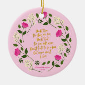 Pink Paars Floral William Shakespeare Keramisch Ornament (Voorkant)