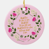 Pink Paars Floral William Shakespeare Keramisch Ornament (Achterkant)