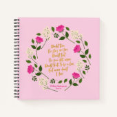Pink Paars Floral William Shakespeare Notitieboek (Voorkant)