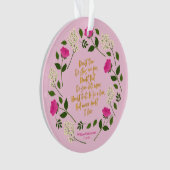 Pink Paars Floral William Shakespeare Ornament (voorkant)