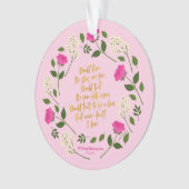 Pink Paars Floral William Shakespeare Ornament (voorkant)