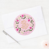 Pink Paars Floral William Shakespeare Ronde Sticker (Envelop)