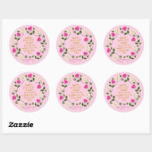 Pink Paars Floral William Shakespeare Ronde Sticker (Vel)
