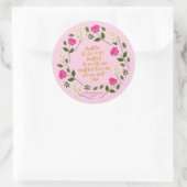 Pink Paars Floral William Shakespeare Ronde Sticker (Tas)