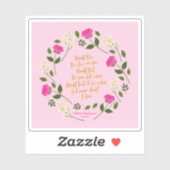 Pink Paars Floral William Shakespeare Sticker (Vel)