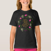 Pink Paars Floral William Shakespeare T-shirt (Voorkant)