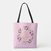 Pink Paars Floral William Shakespeare Tote Bag (Achterkant)
