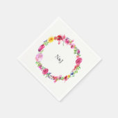 Pink Paars Greenery Spring Flowers Floral Modern Servetten (Hoek)