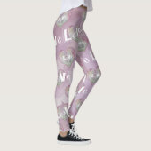 Pink Paars Heart Typografie Valentine Day Legging (Rechts)