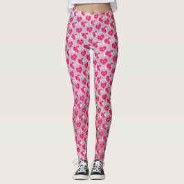 Pink Paars Heart Typografie Valentine Day Legging