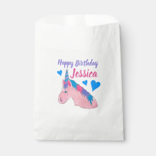 Pink Paars Magical Horse Unicorn Birthday Party Bedankzakje
