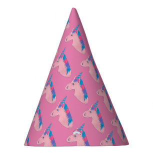 Pink Paars Magical Horse Unicorn Birthday Party Feesthoedjes