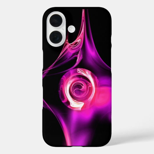 PINK PAARS WITTE FRACTALE ROOS Case-Mate iPhone CASE (Achterkant)