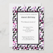 PINK PAARSE BLACK LEOPARD SPOT PATTERN BIRTHDAY KAART (Voorkant)