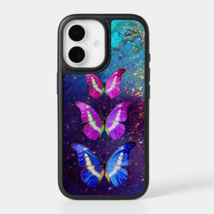PINK PAARSE BLAUWE BUTTERFLIES IN GOUDEN SPARKLES