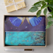 PINK PAARSE BLAUWE BUTTERFLIES IN GOUDEN SPARKLES TISSUEPAPIER (Geschenk)