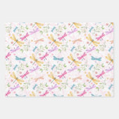 PINK PAARSE BLAUWE WATERVERF DRAGONFLIES INPAKPAPIER VEL (Voorkant 3)