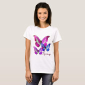 PINK PAARSE BLUE-SPRINGBUTTERFLIES T-SHIRT (Voorkant volledig)