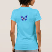 PINK PAARSE BLUE-SPRINGBUTTERFLIES T-SHIRT (Achterkant)